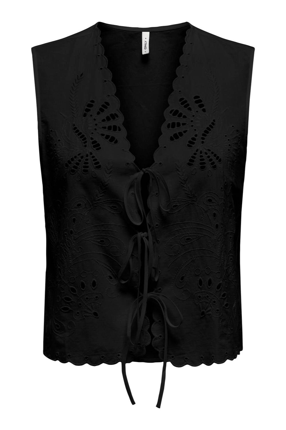 Only - Onllou Life Emb S/L Tie Vest - 4738168 Black