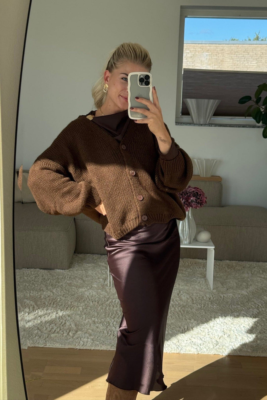 A-bee - Amelia Cardigan - Dark Brown Cardigans