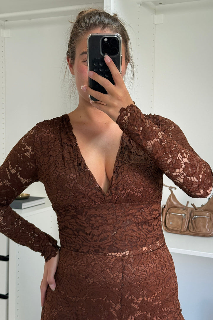 A-bee - Anabella Bodystocking - Dark Brown Bodystockings