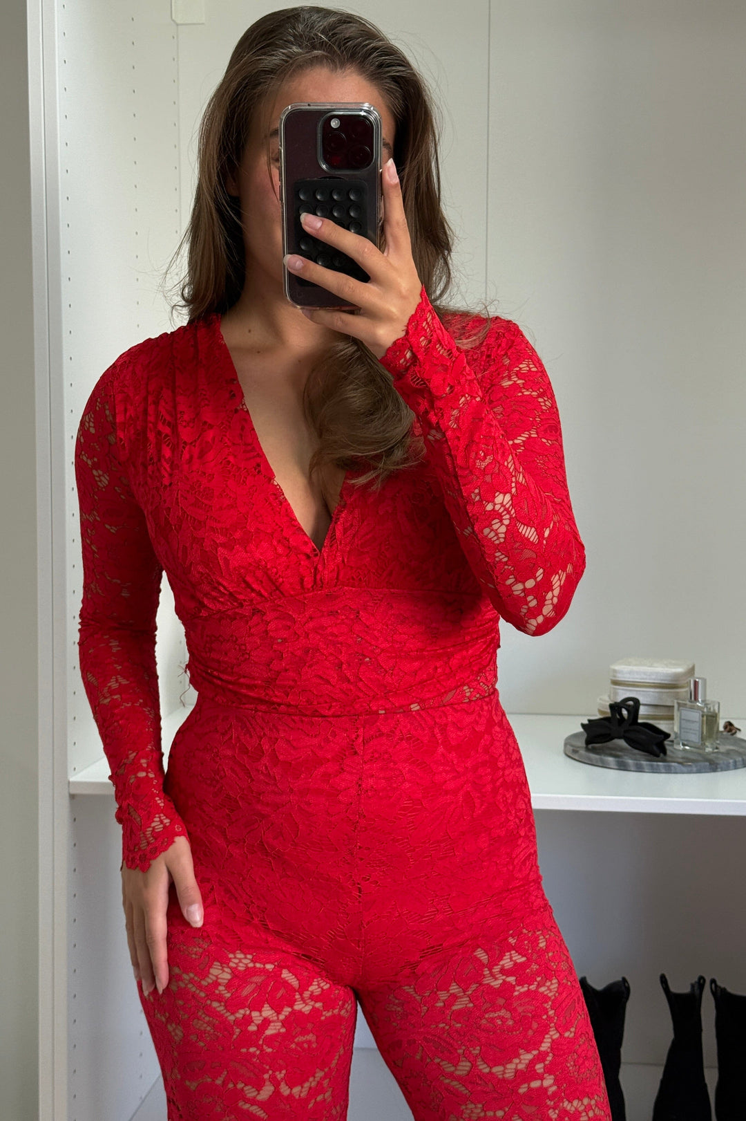 A-bee - Anabella Bodystocking - Red Bodystockings