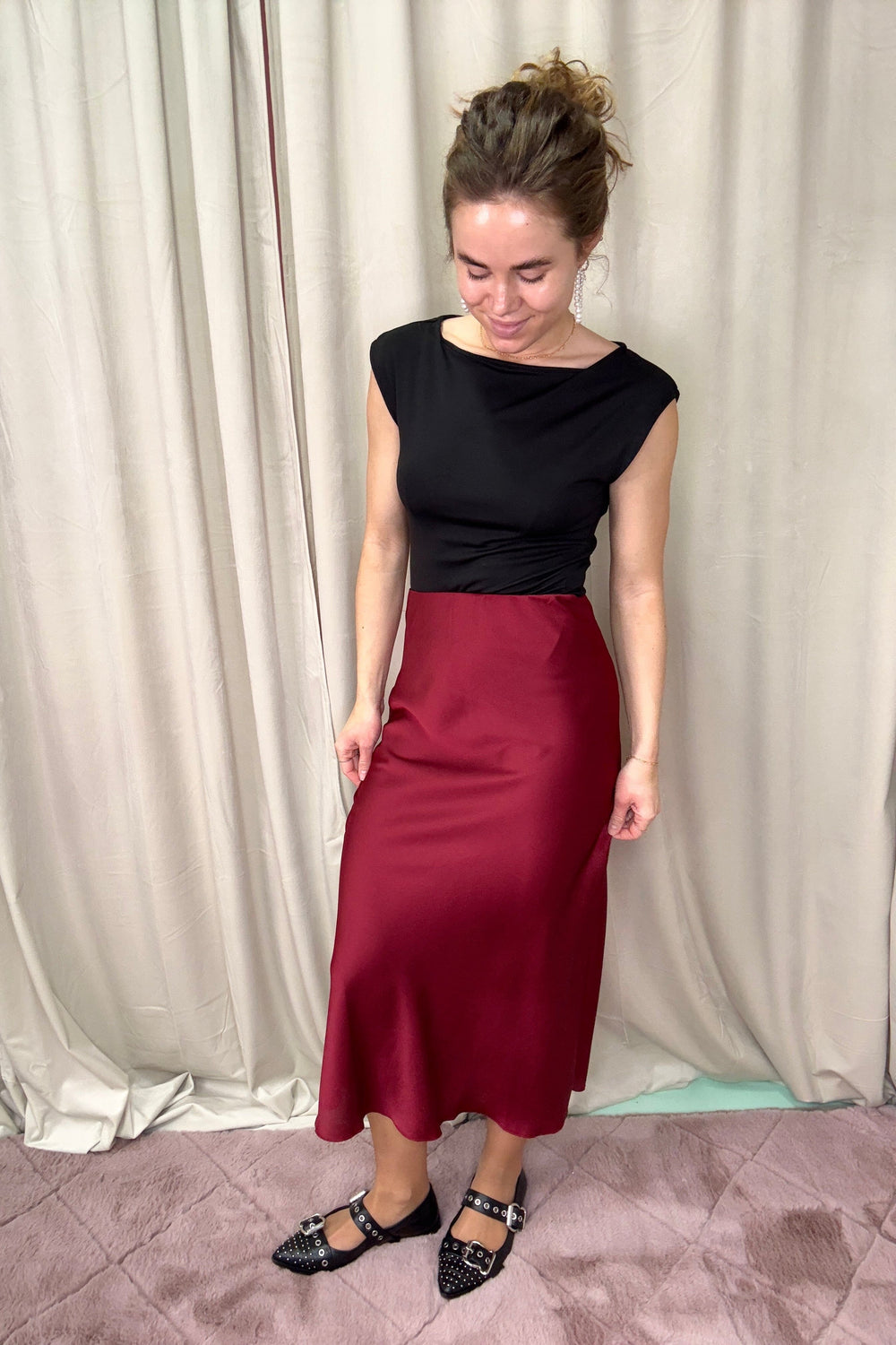 A-bee - Anne Skirt - Burgundy Nederdele