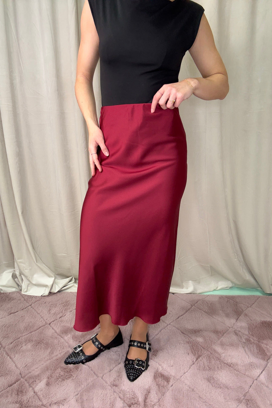 A-bee - Anne Skirt - Burgundy Nederdele