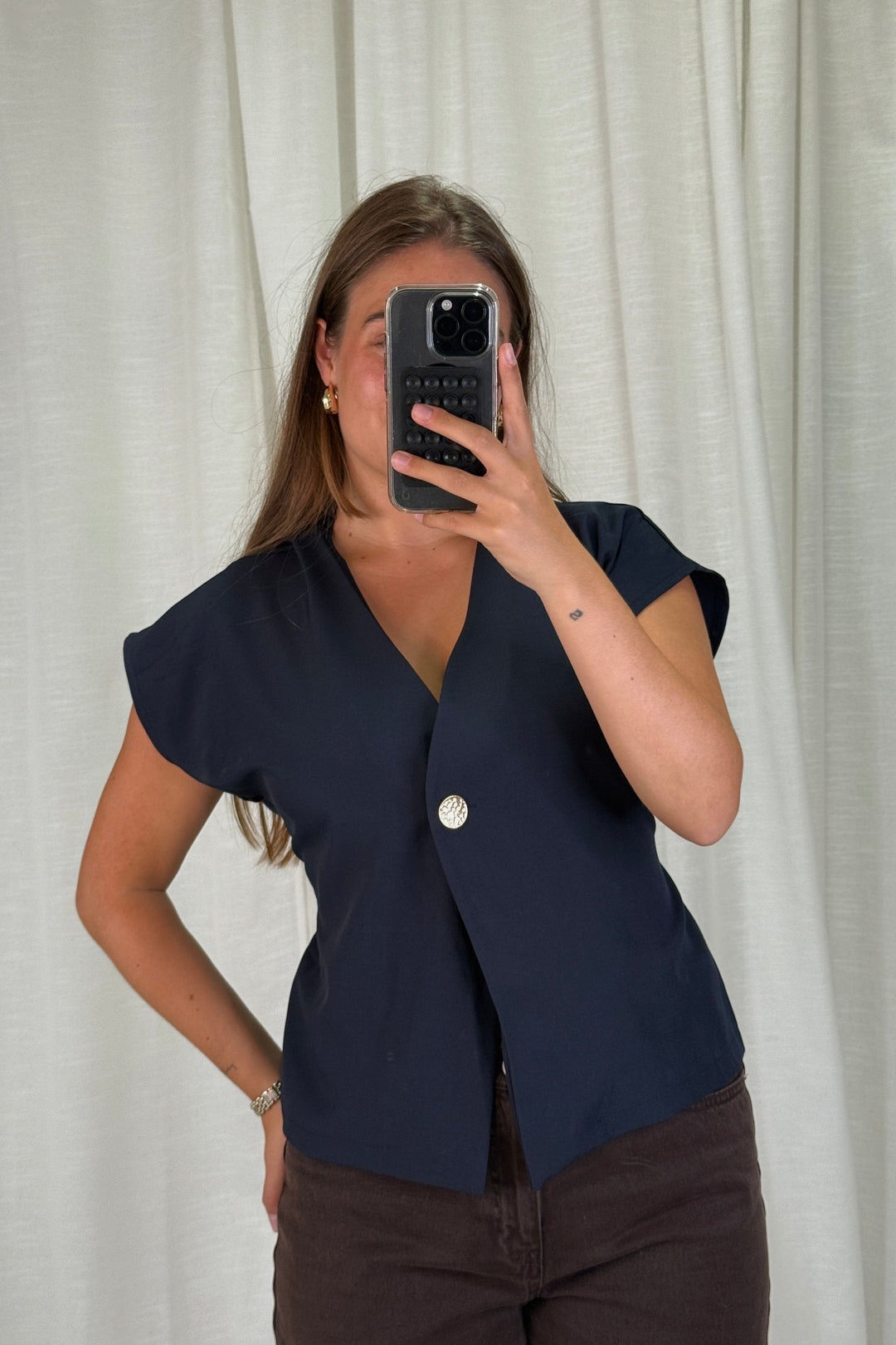 A-bee - Clarice Top - Navy Toppe