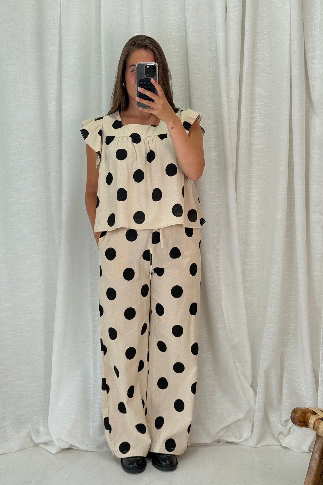 A-bee - Fanny Dot Pants - Ecru Kjoler