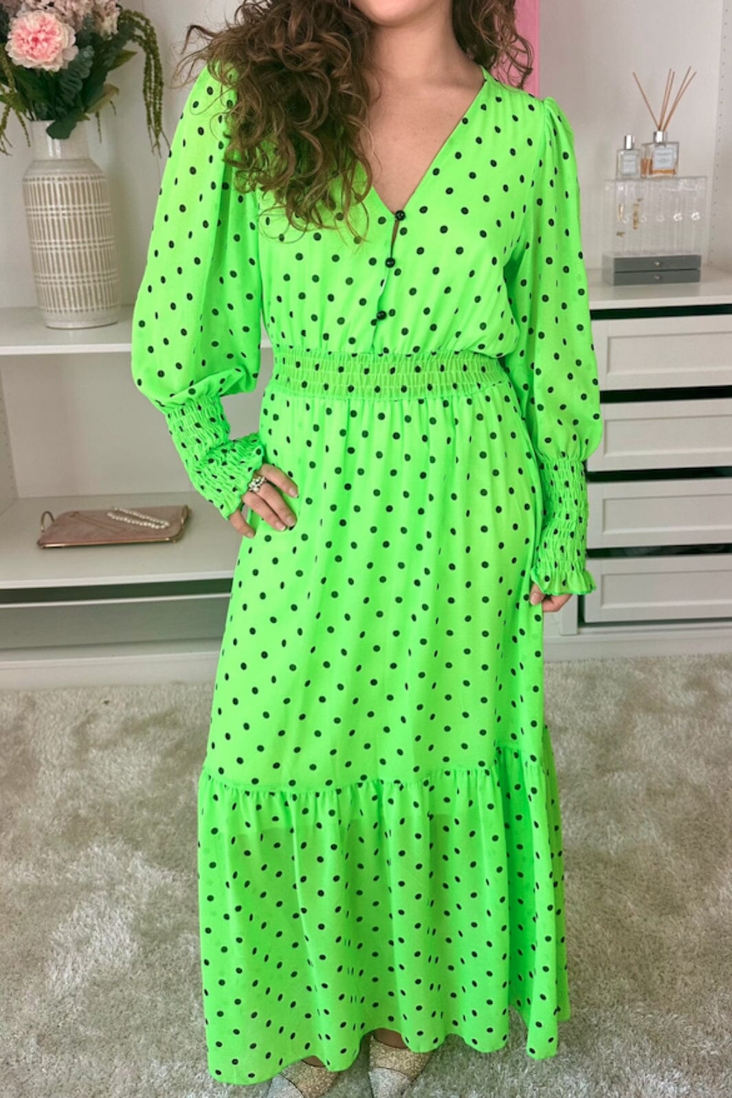 A-bee - Pia Dress - Green Flash Kjoler