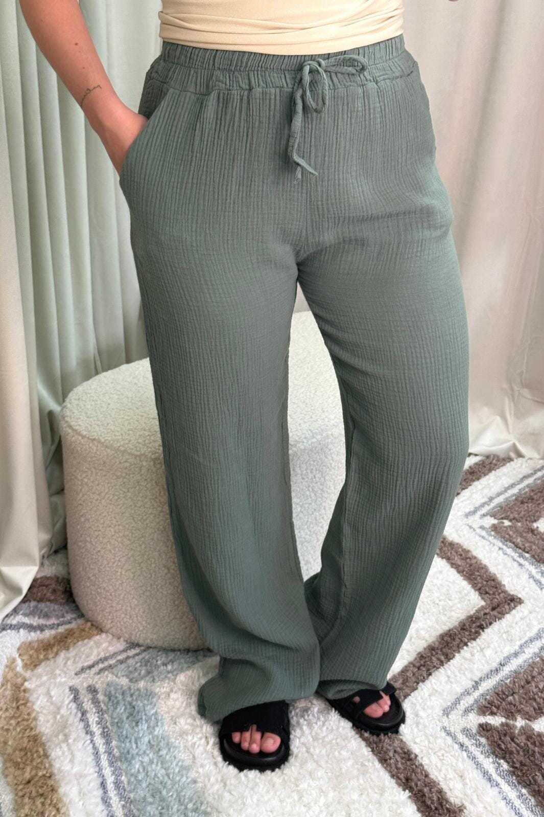 A-bee - Sonja Pants - Kaki Bukser