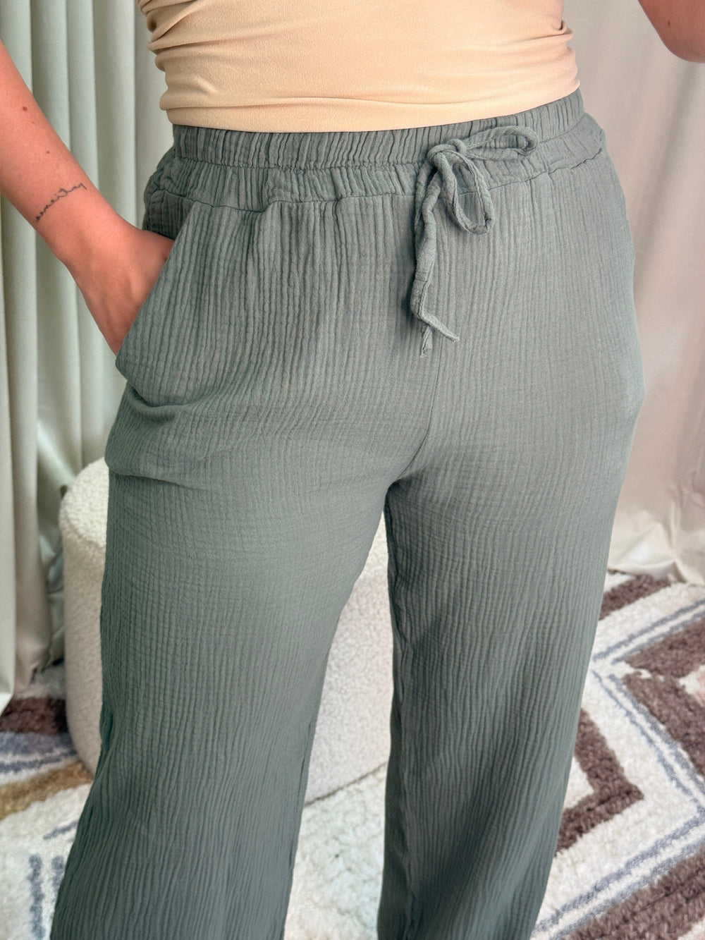 A-bee - Sonja Pants - Kaki Bukser