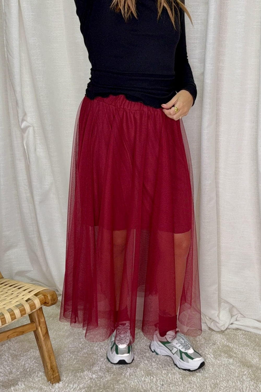 A-bee - Tulipe Skirt GL_0305_COU_1124 - Burgundy Nederdele