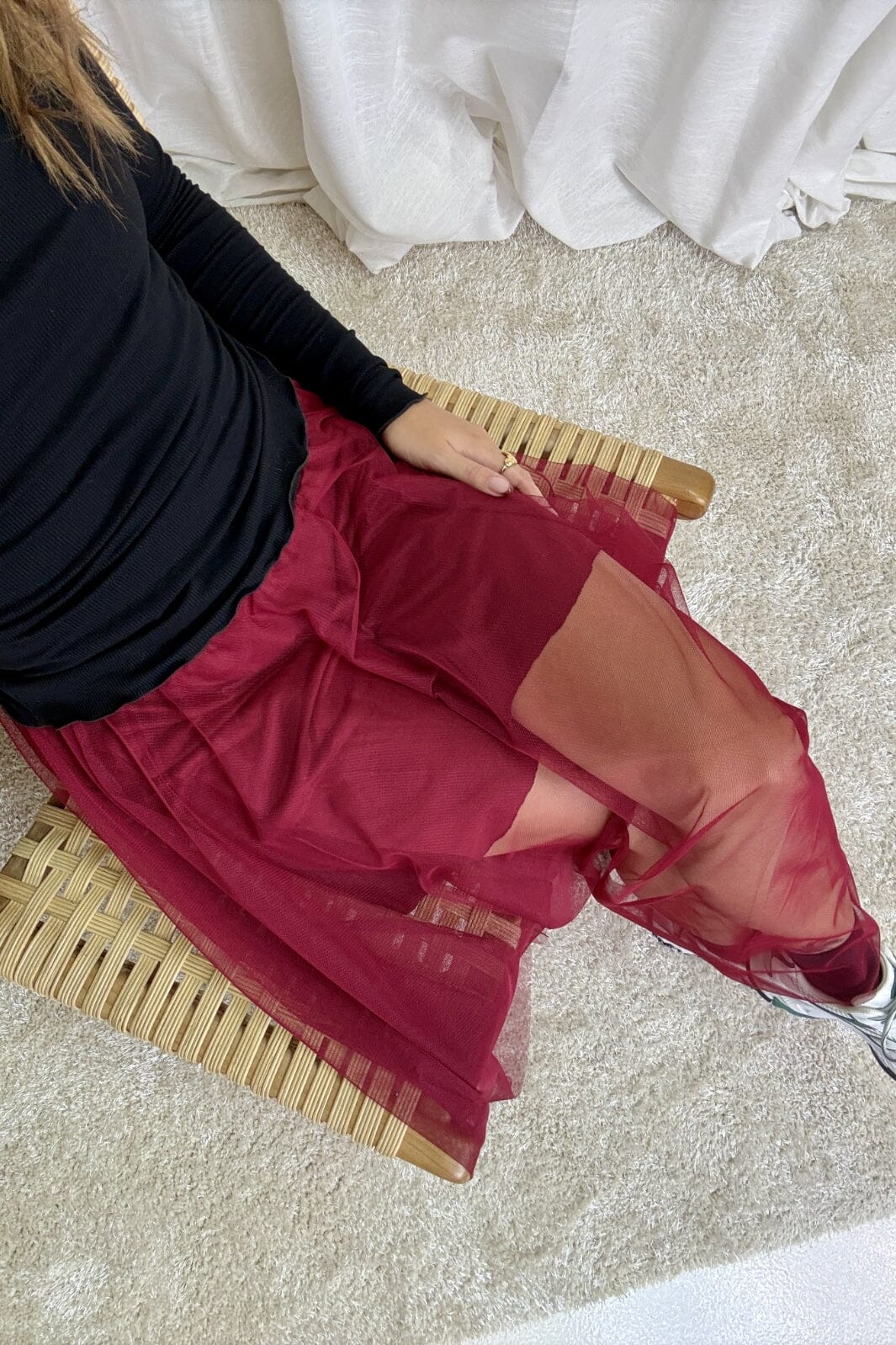 A-bee - Tulipe Skirt GL_0305_COU_1124 - Burgundy Nederdele