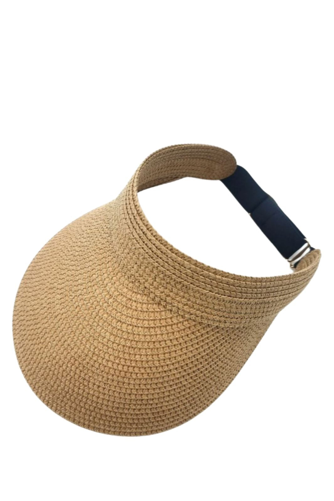 A-bee - Visor Straw Elastic Hat - Brown Hatte