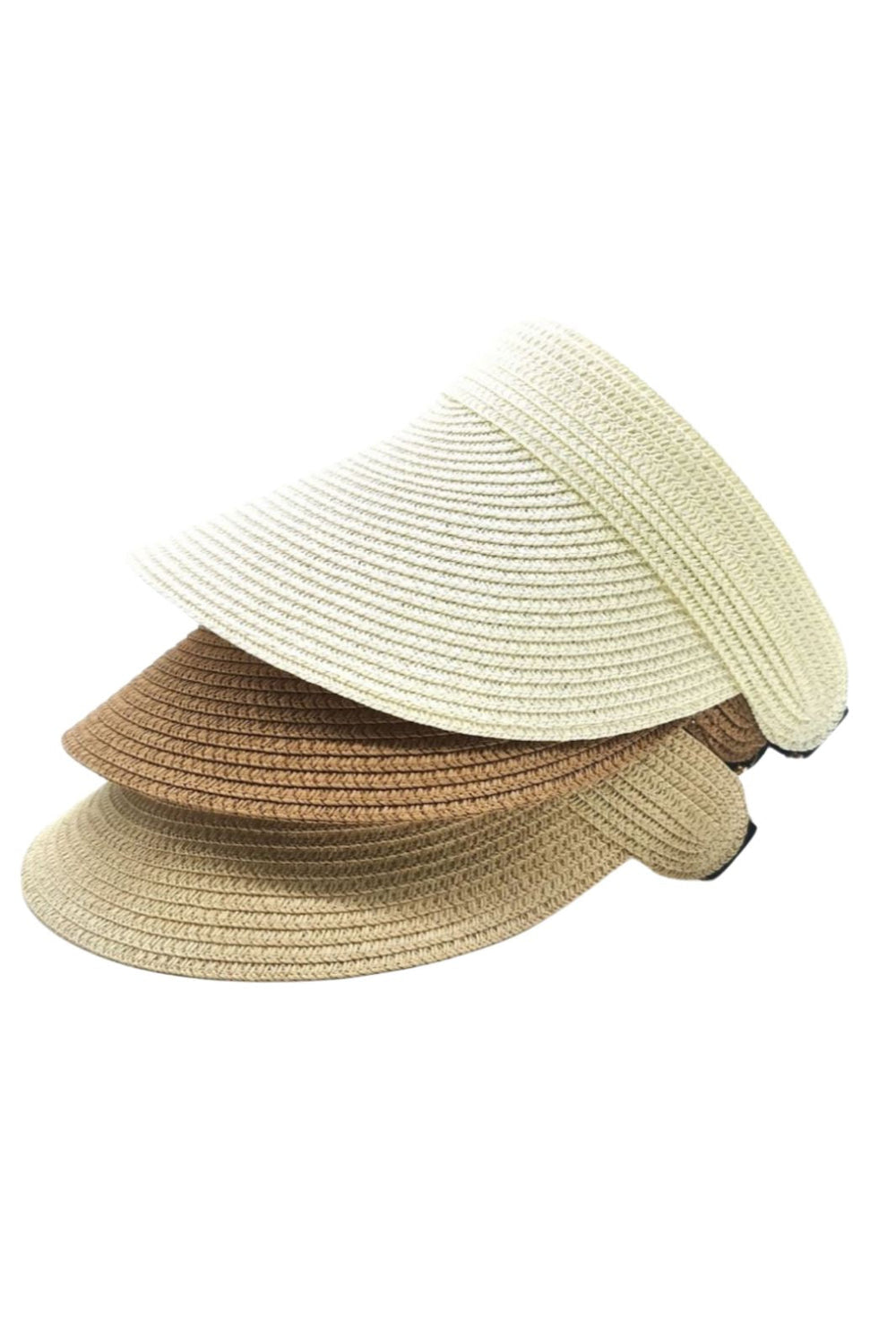 A-bee - Visor Straw Elastic Hat - Brown Hatte