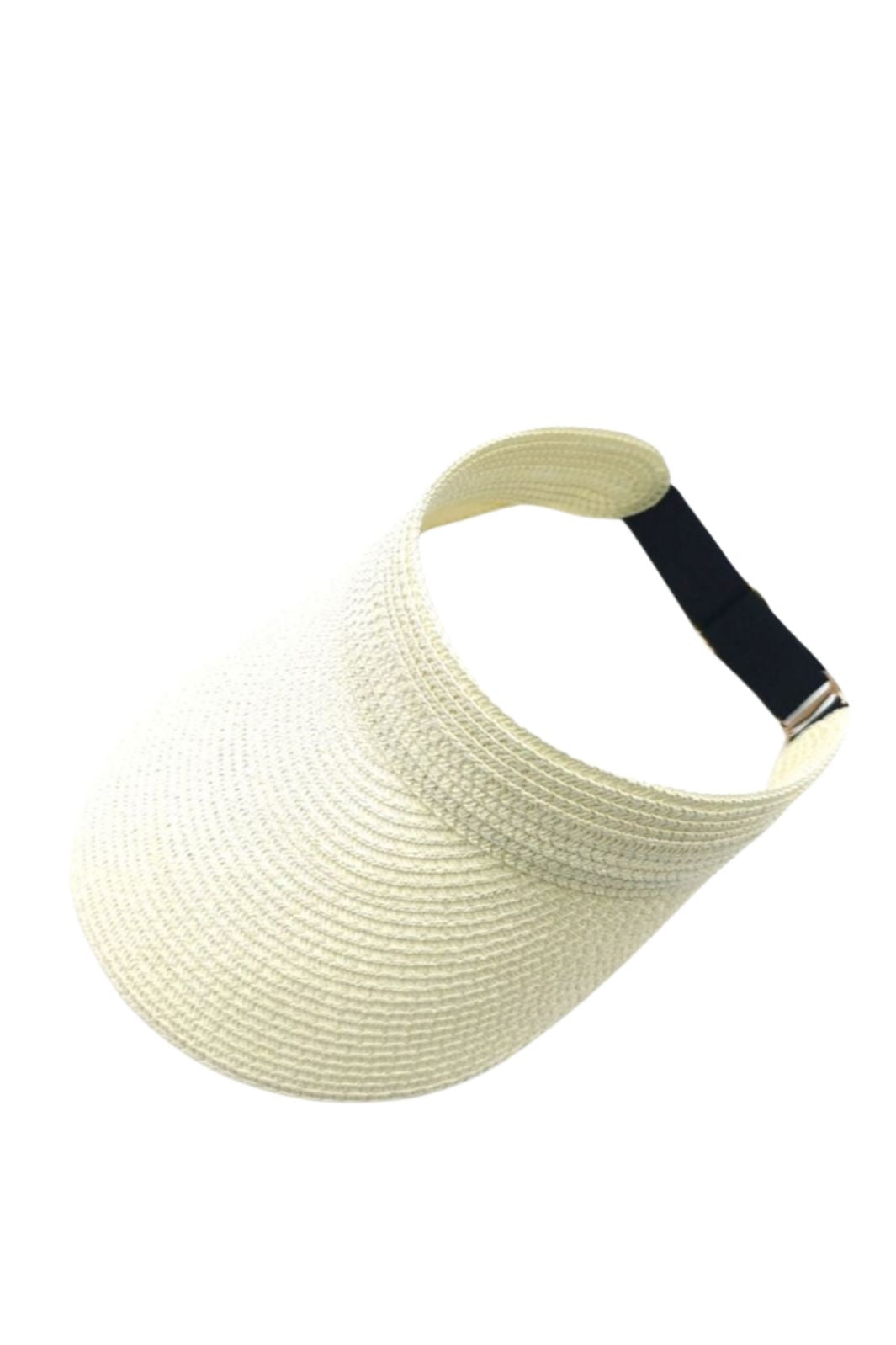 A-bee - Visor Straw Elastic Hat - Cream Hatte