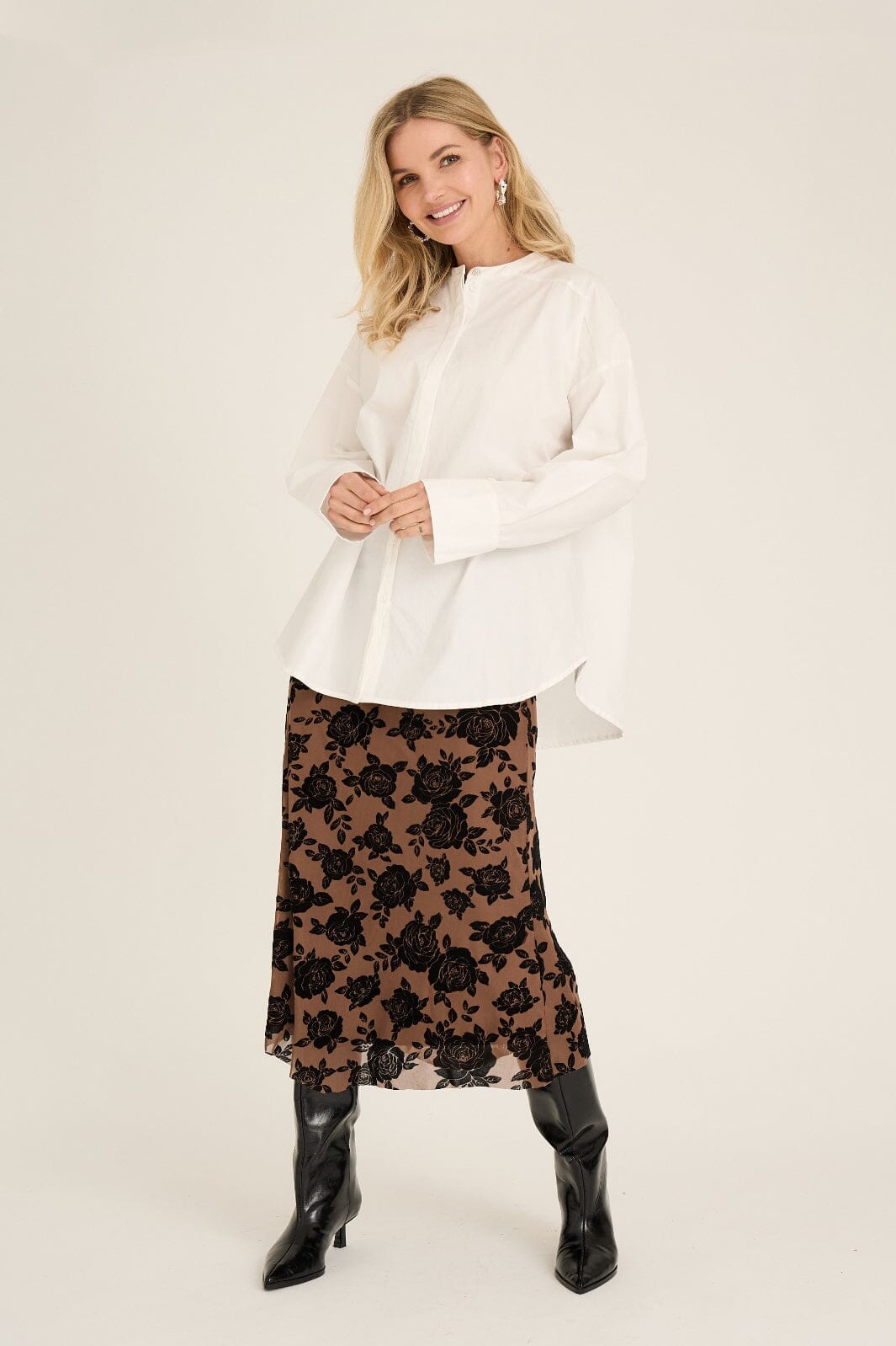 A-View - Claudine Skirt AV7003 - 117 - Brown Nederdele