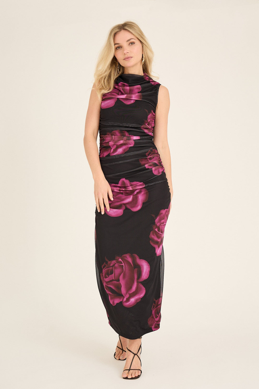 A-View - Ophelia Dress AV7017 - 163 - Black/Pink Kjoler