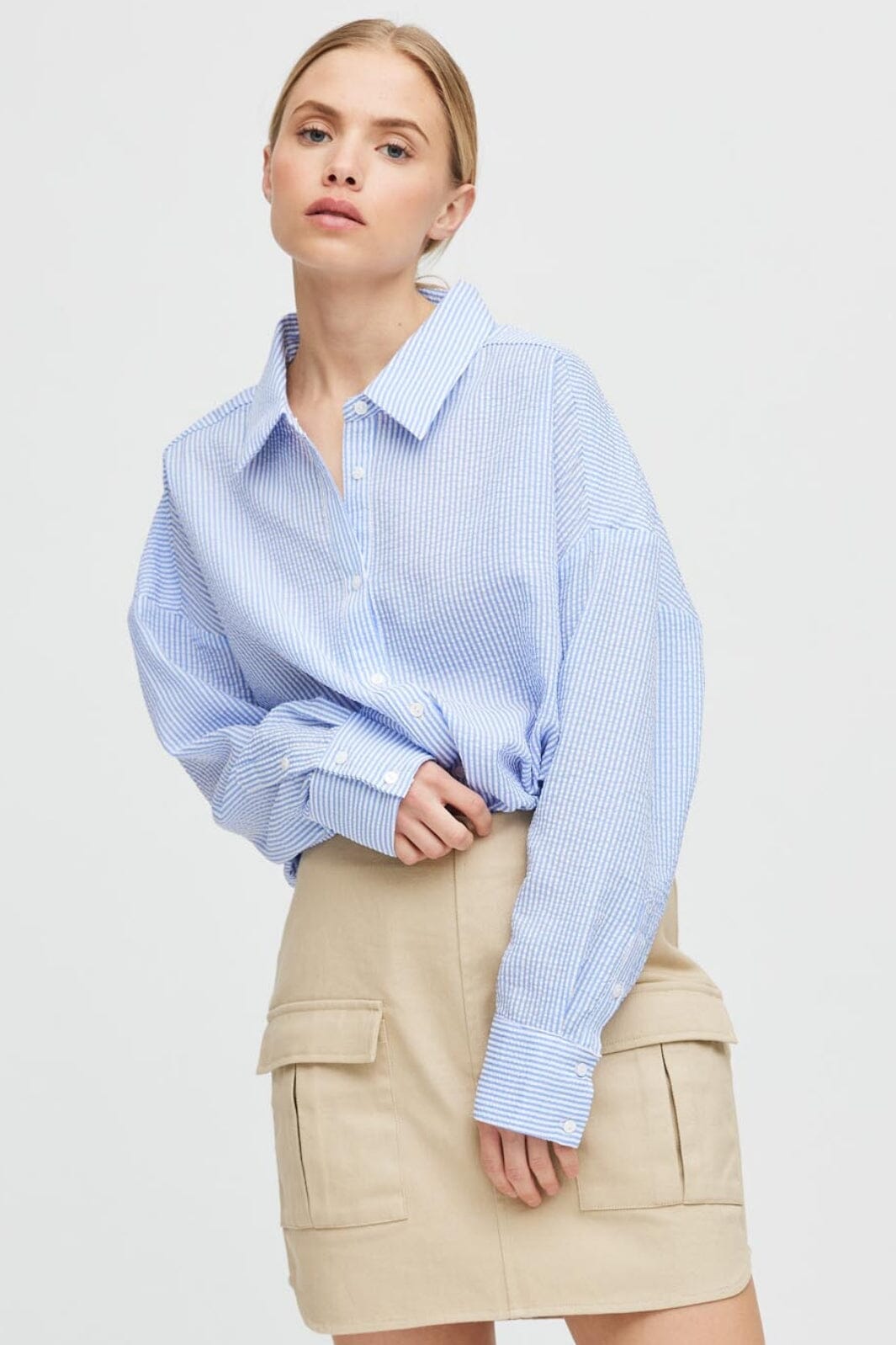 A-View - Sonja Shirt - 112 Blue/White Stribe Skjorter