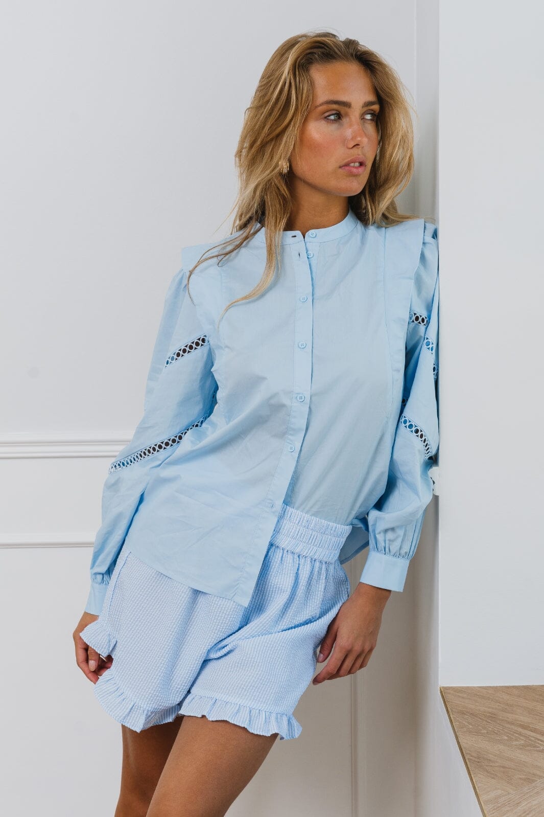 A-View - Sonja Shorts - 112 Blue/White Stribe Shorts