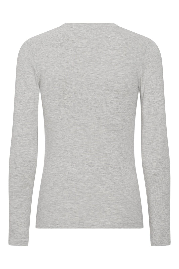 A-VIEW - Stabil Top L/S - 055 Light Grey Melange Bluser