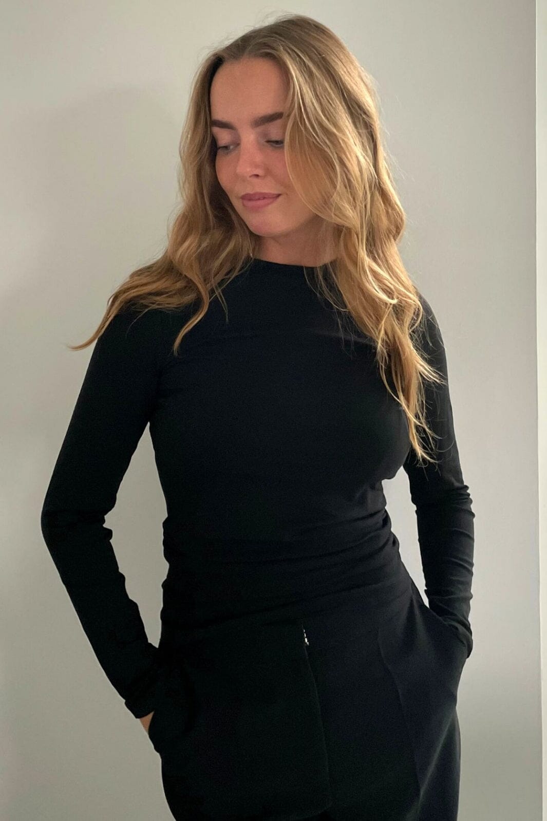 A-VIEW - Stabil Top L/S - 999 Black Bluser