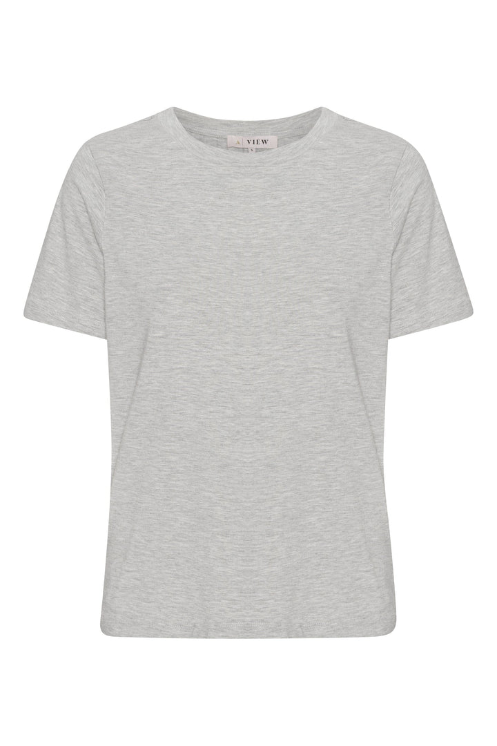A-VIEW - Stabil Top S/S - 055 Light Grey Melange T-shirts