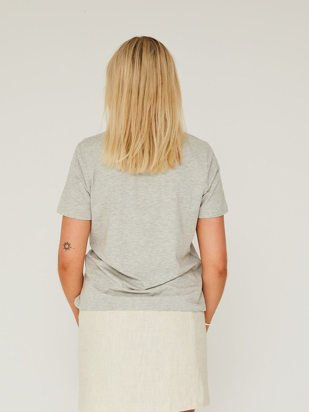 A-VIEW - Stabil Top S/S - 055 Light Grey Melange T-shirts