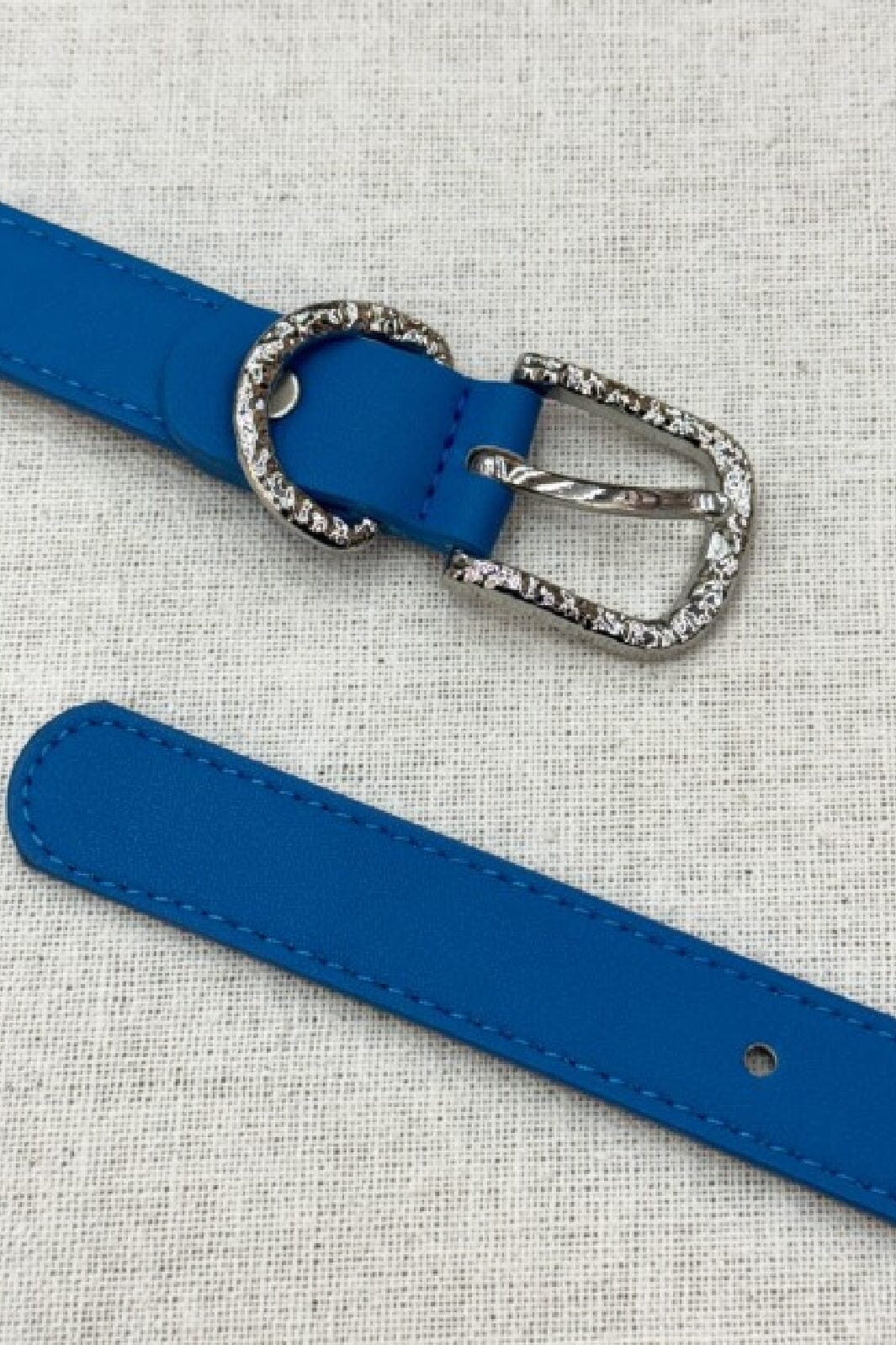 Anobel Copenhagen - Women's Thin Faux Leather Belt POY358 - Royal Blue Bælter