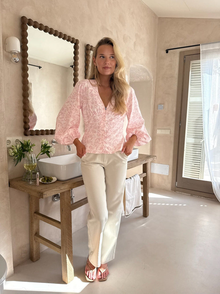 BYIC - Addyic Shirt A23946 - Light Pink Floral Skjorter