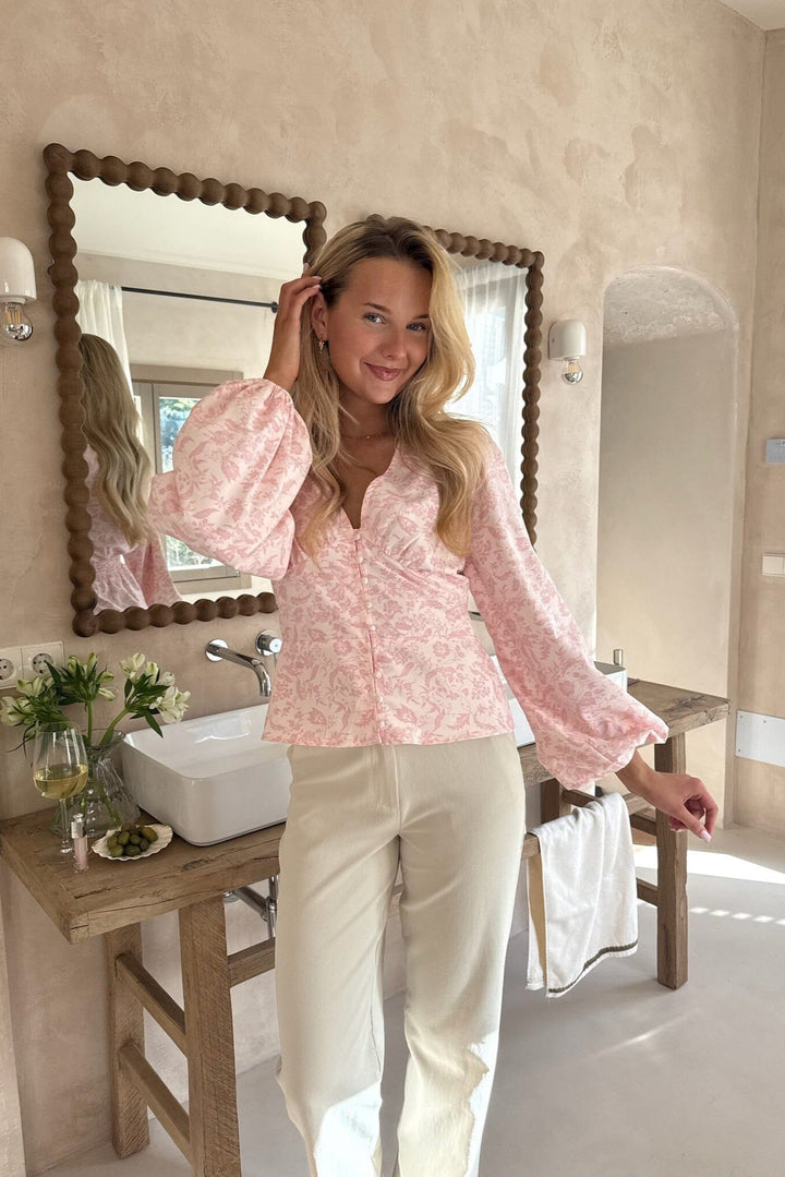 BYIC - Addyic Shirt A23946 - Light Pink Floral Skjorter