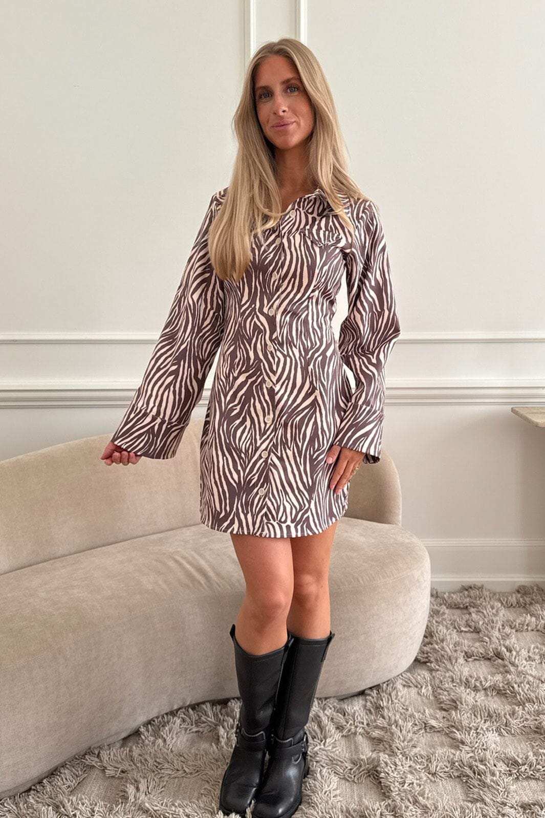 BYIC - Maryic Dress A23936 - Brown Zebra