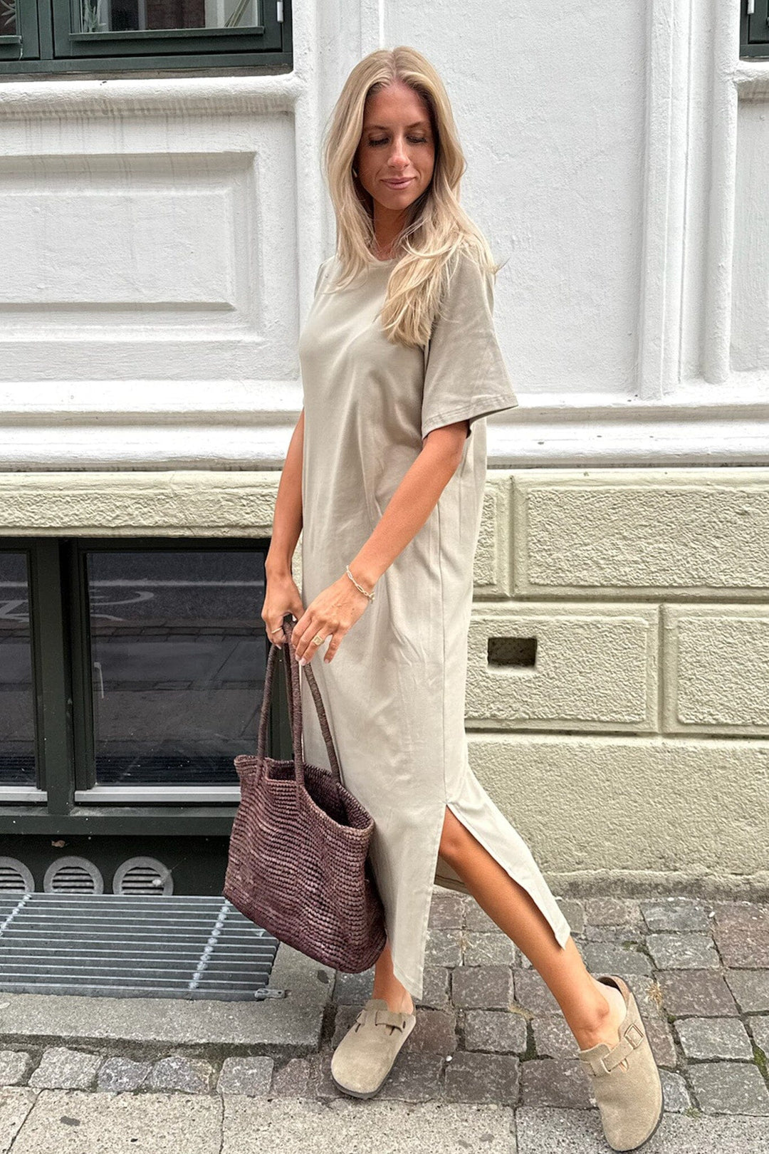 BYIC - Theaic Tshirt Dress A23942 - Khaki Kjoler