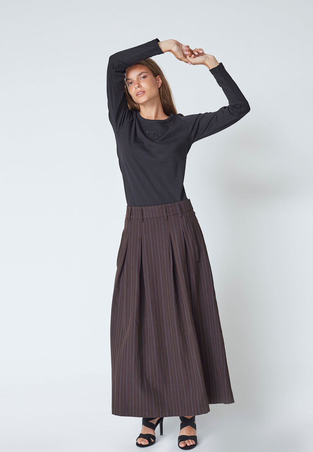 Co´Couture - Anyacc Trinny Pleat Skirt 44001 - 145 - Dark Brown Nederdele