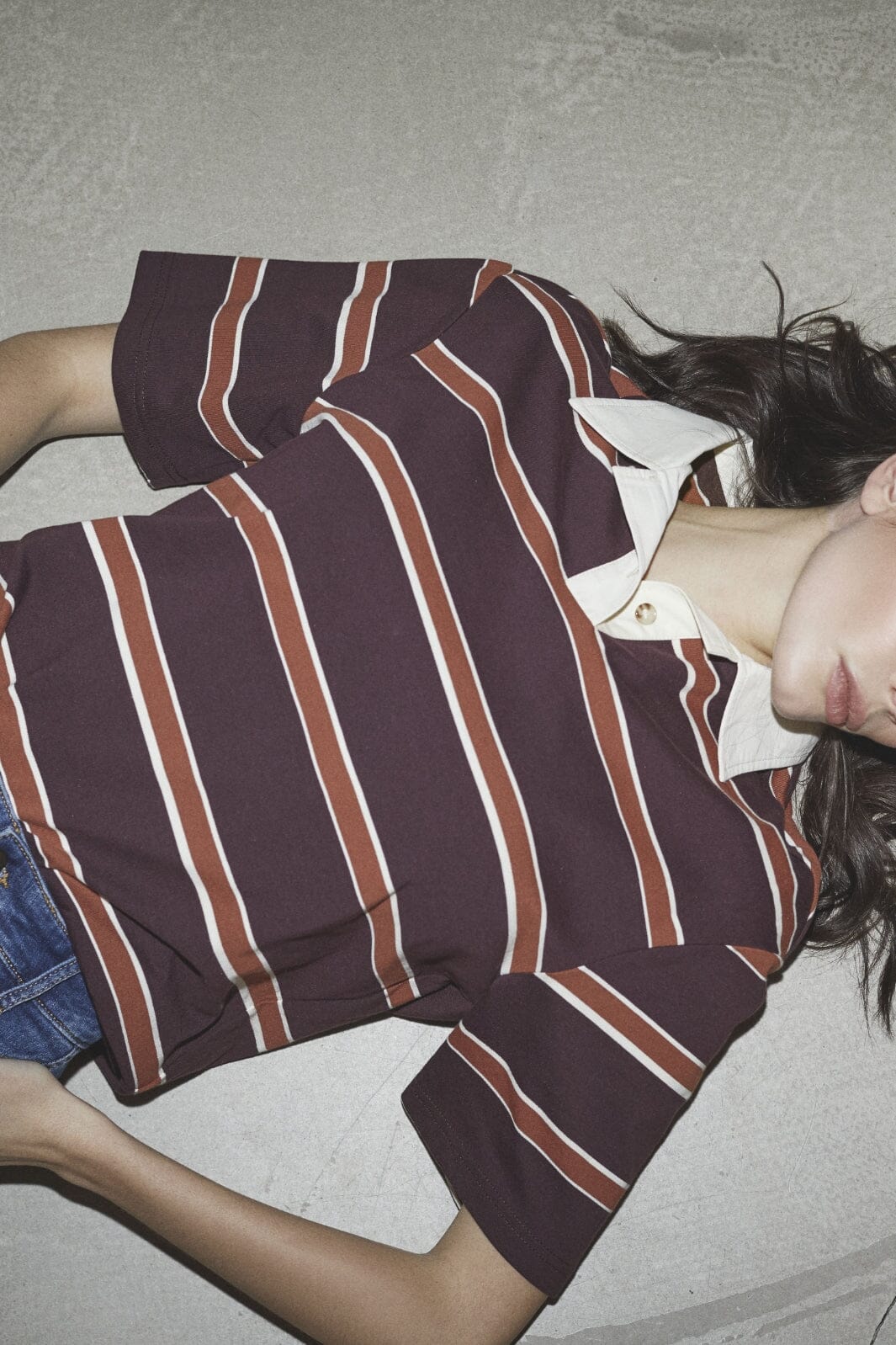 Co´Couture - Augustacc Stripe Polo Tee 33175 - 87 - Winered