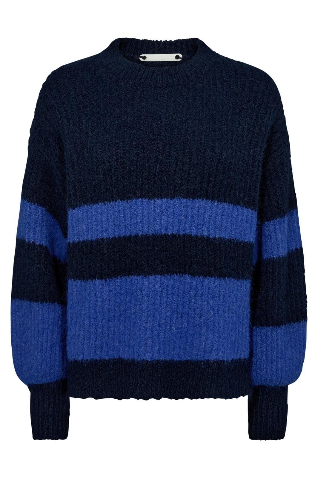 Co´couture - Coraliecc Block Rib Knit 32147 - 120 Navy Strikbluser