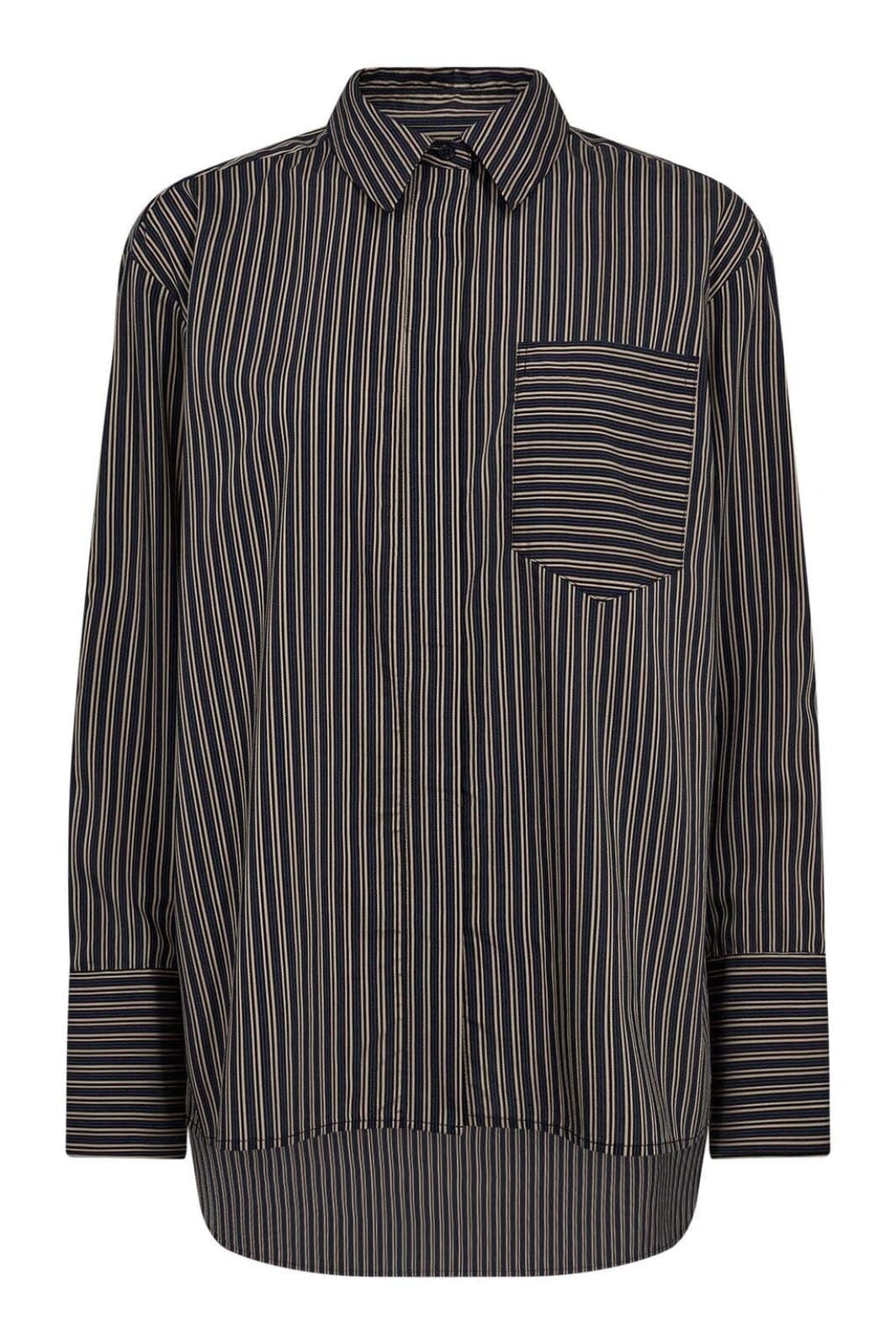 Co´Couture - Finacc Stripe Shirt 35880 - 96 - Black Skjorter