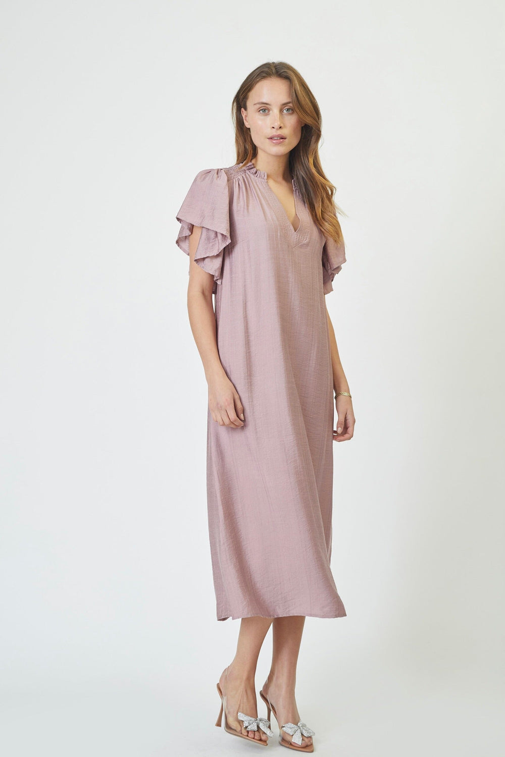 Co´Couture - Heracc Ss Frill Dress 36421 - 103 - Old Rose Kjoler