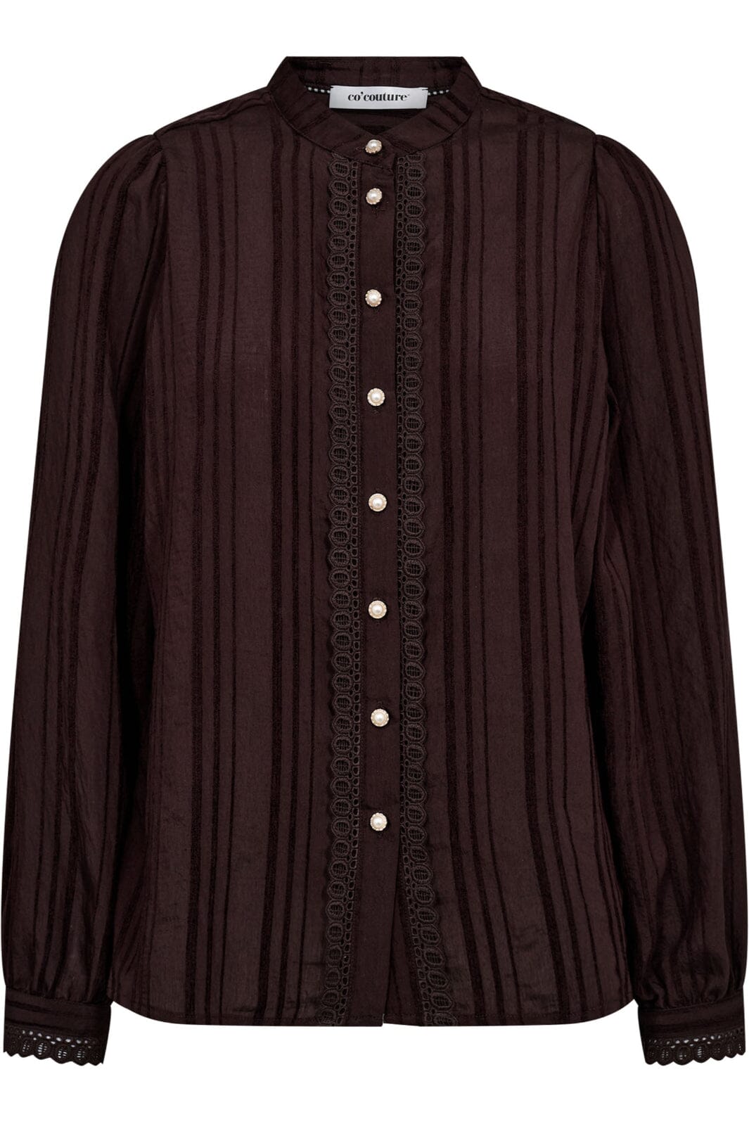 Co´Couture - Kesicc Lace Shirt 35960 - 145 - Dark Brown Skjorter