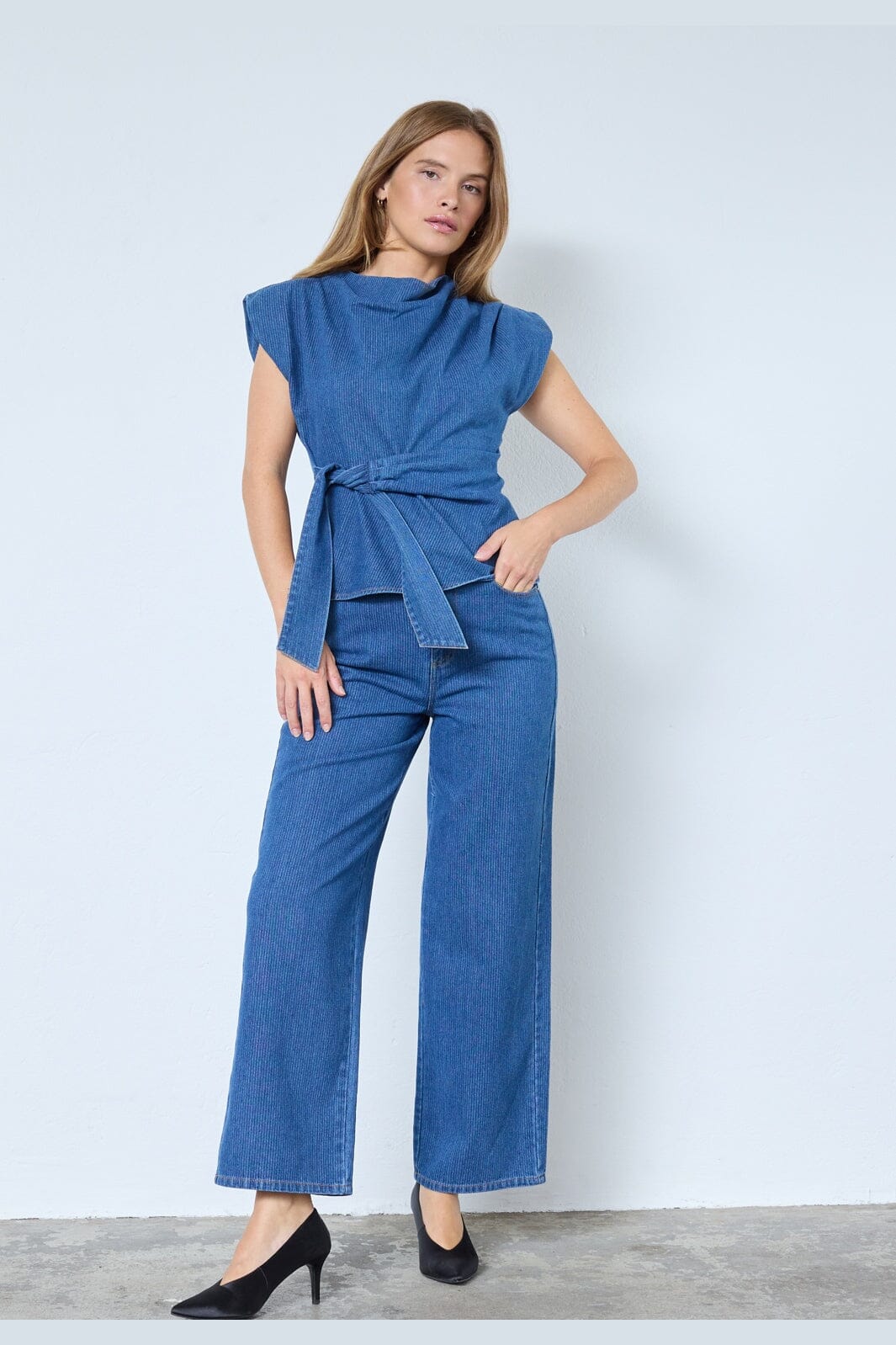 Co´Couture - Kimmycc Pleat Top 45001 - 555 - Dark Denim