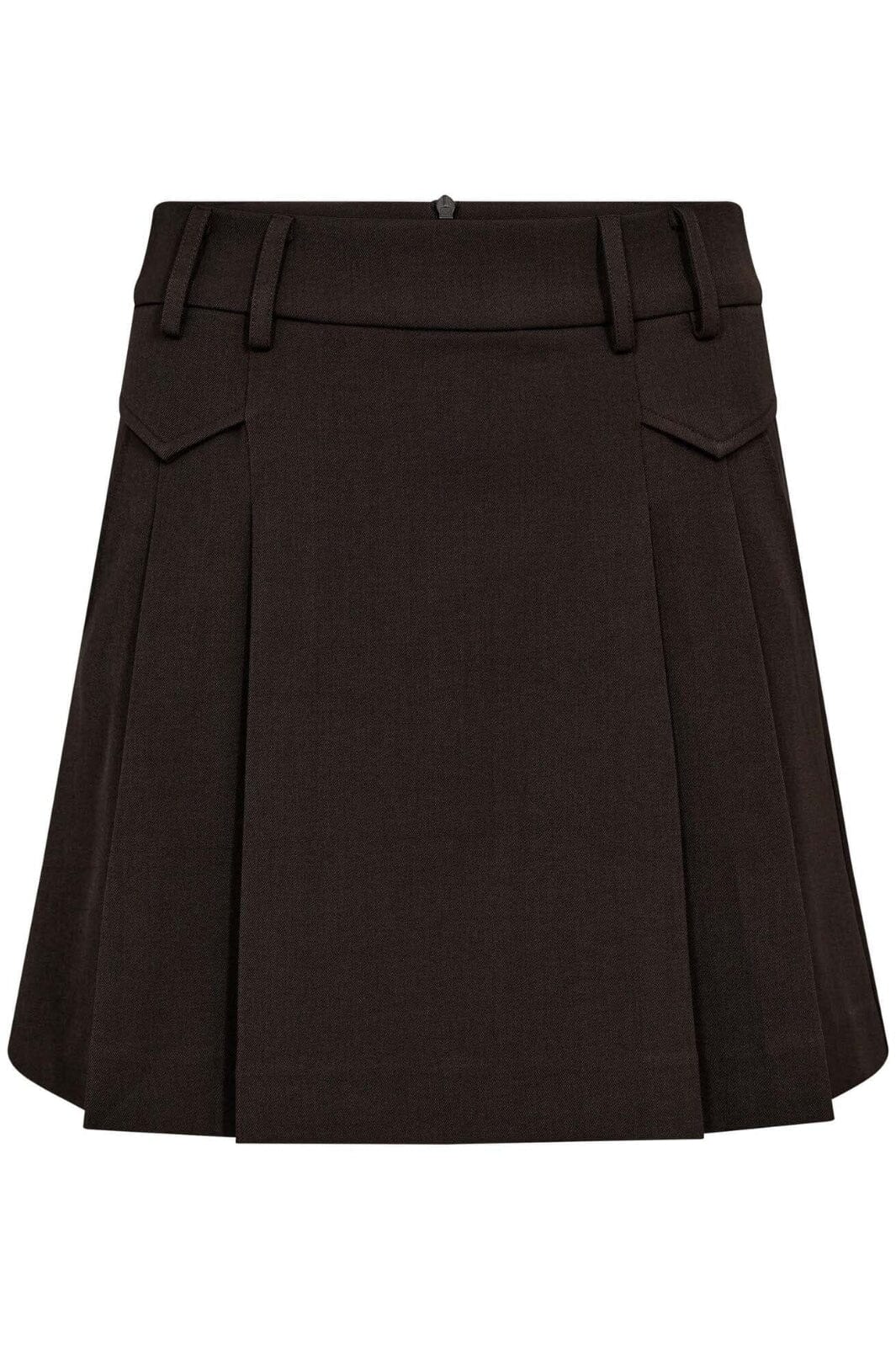 Co´Couture - Lunacc Pocket Pleat Mini Skirt 34223 - 145 - Dark Brown Nederdele
