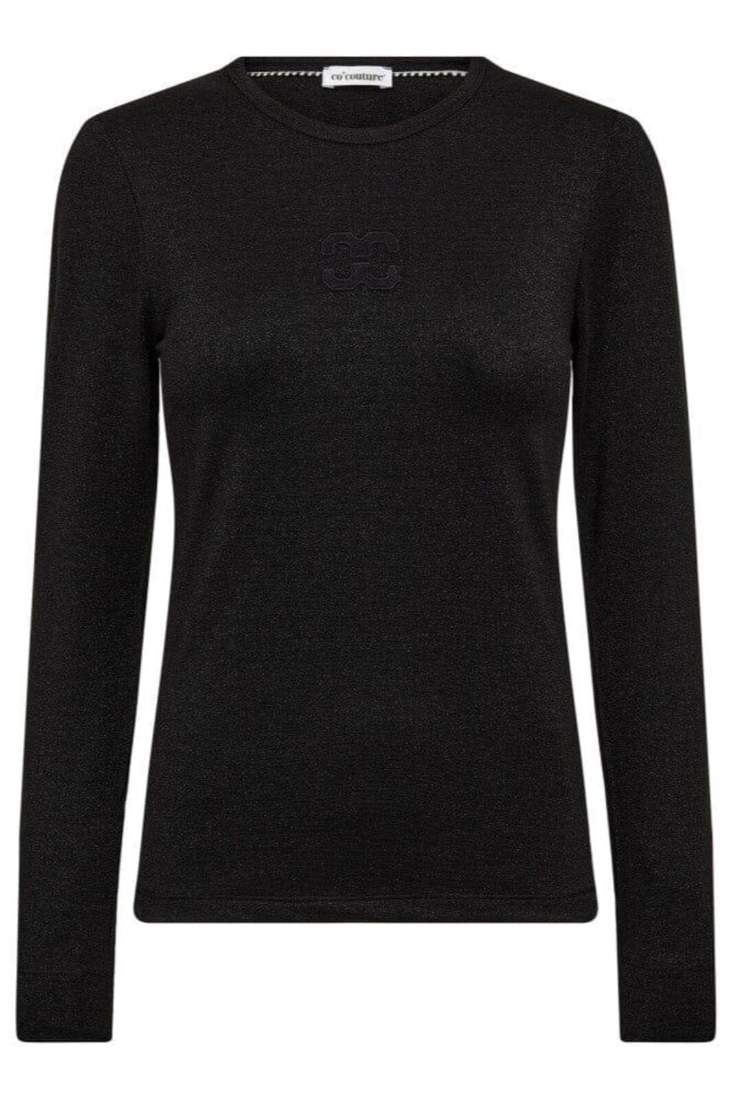 Co´Couture - Mannycc Lurex Emb L/S Tee 33210 - 96 - Black T-shirts