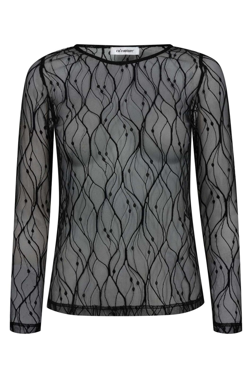 Co´Couture - Mercycc Mesh O-Blouse 33187 - 96 - Black