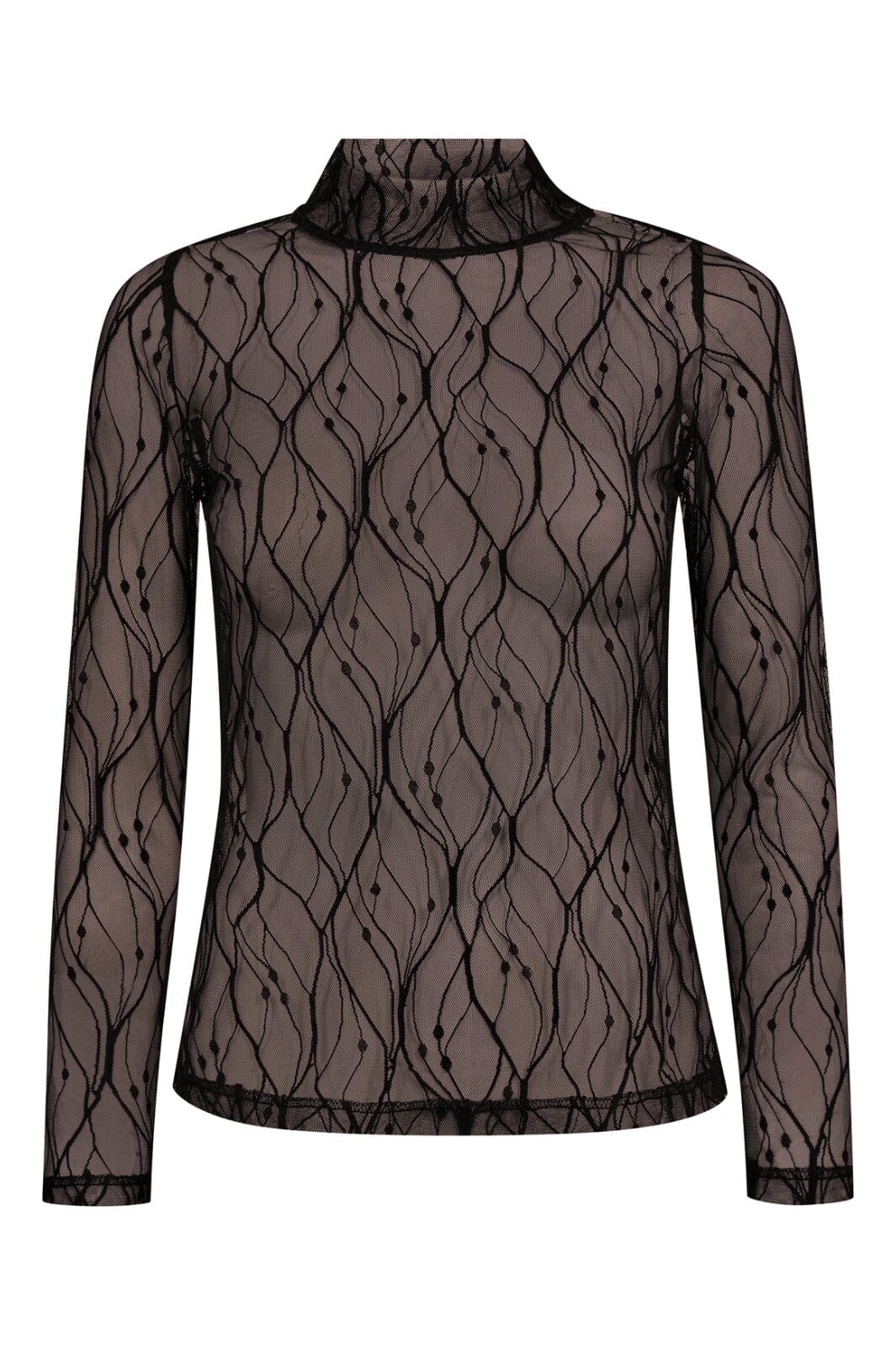 Co´Couture - Mercycc Mesh Turtleneck 33188 - 145 - Dark Brown