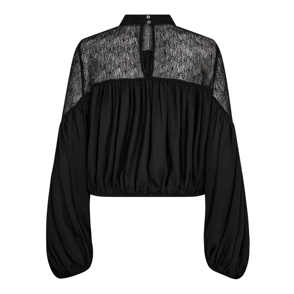 Co´Couture - Mingocc Mix Lace Blouse 35986 - 96 - Black Bluser