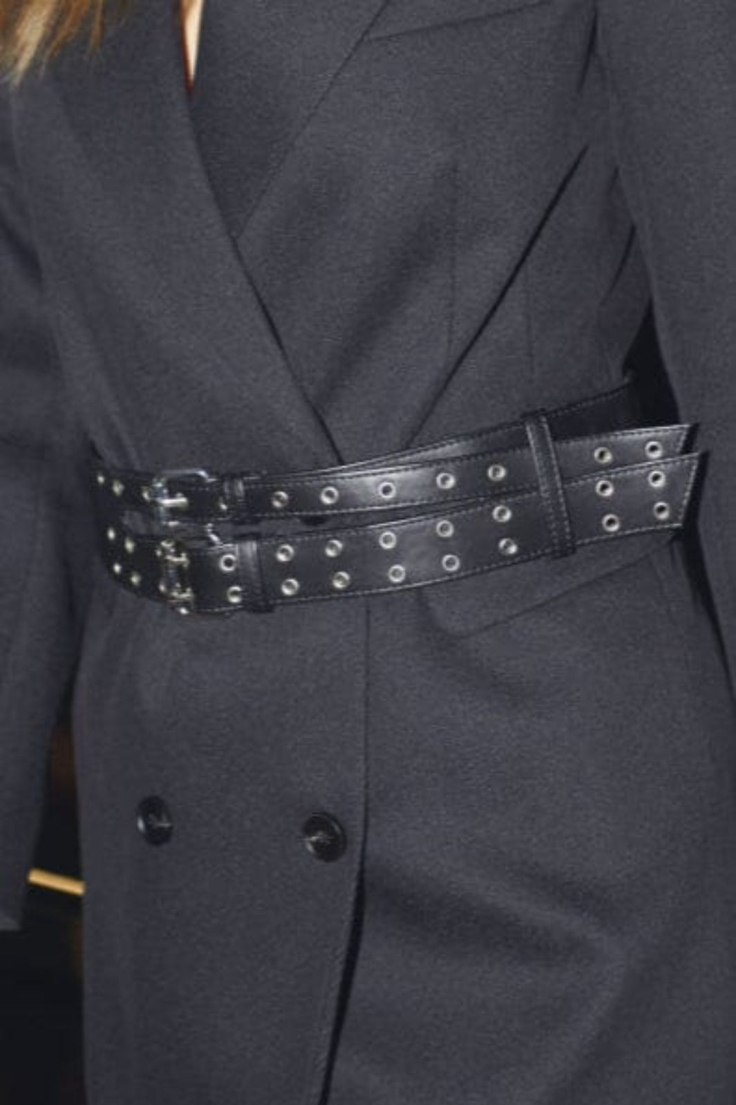 Co´Couture - Phoebecc Eyelet Double Belt 39068 - 96 - Black