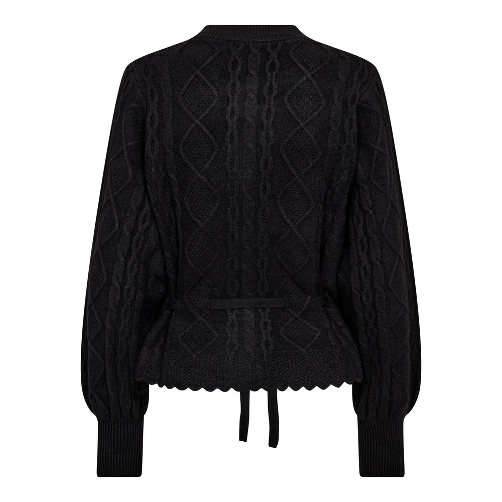 Co´Couture - Rowcc Cable Tie Cardigan 32166 - 96 - Black Cardigans