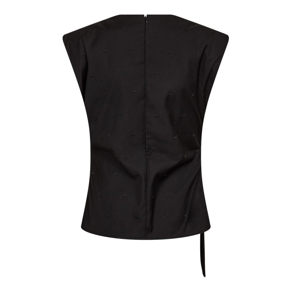 Co´Couture - Sagacc Pleat Top 35760 - 96 - Black T-shirts