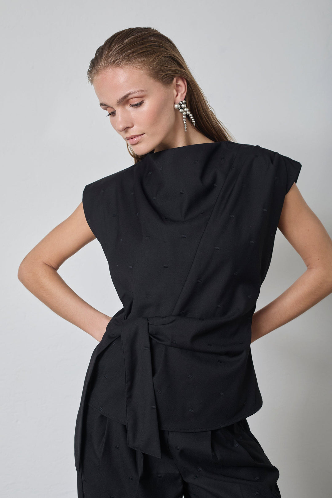 Co´Couture - Sagacc Pleat Top 35760 - 96 - Black Toppe