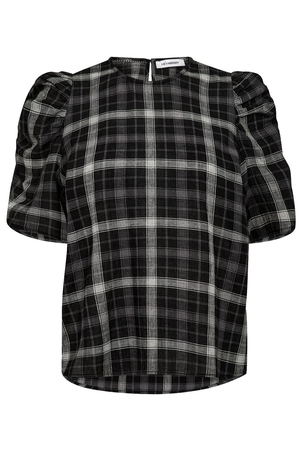 Co´Couture - Sallycc Check Ss Blouse 35881 - 96 - Black