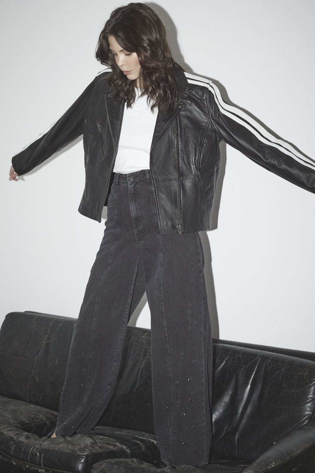 Co´Couture - Sifcc Eyelet Wide Jeans 31586 - 96 - Black