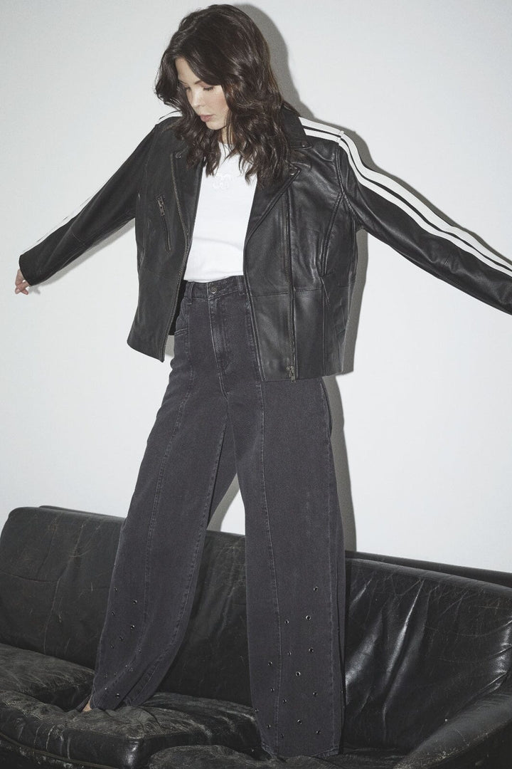 Co´Couture - Sifcc Eyelet Wide Jeans 31586 - 96 - Black