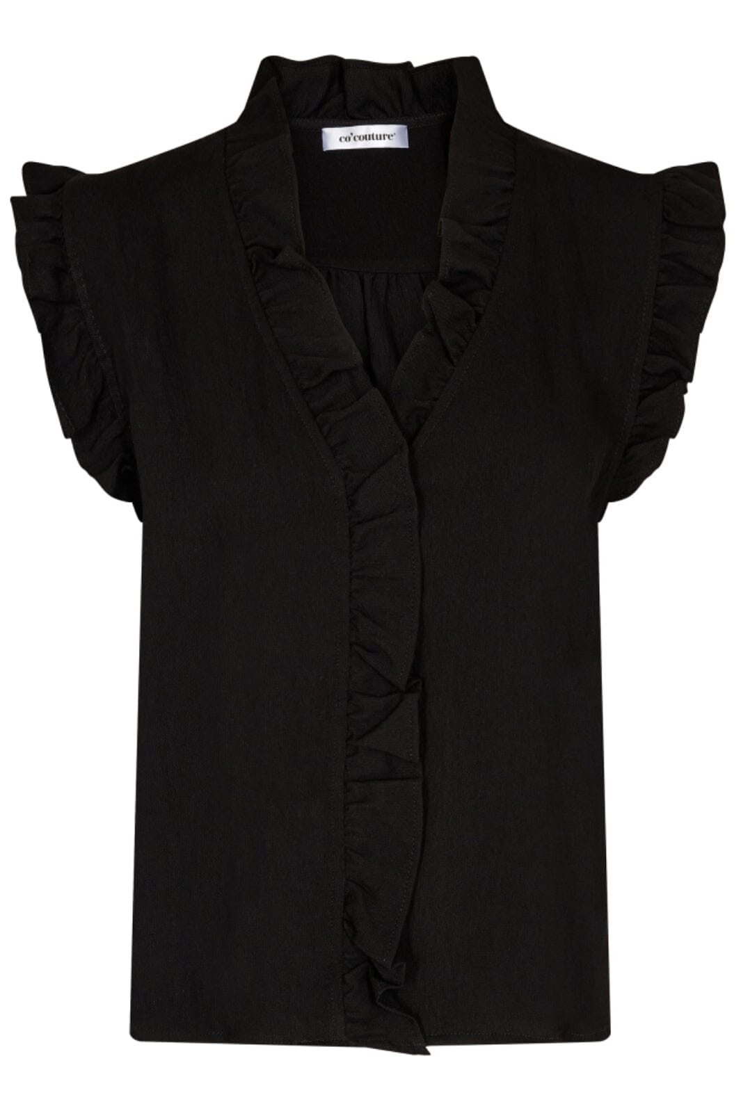 Co´couture - Suedacc Frill Top 35213 - 96 Black Skjorter