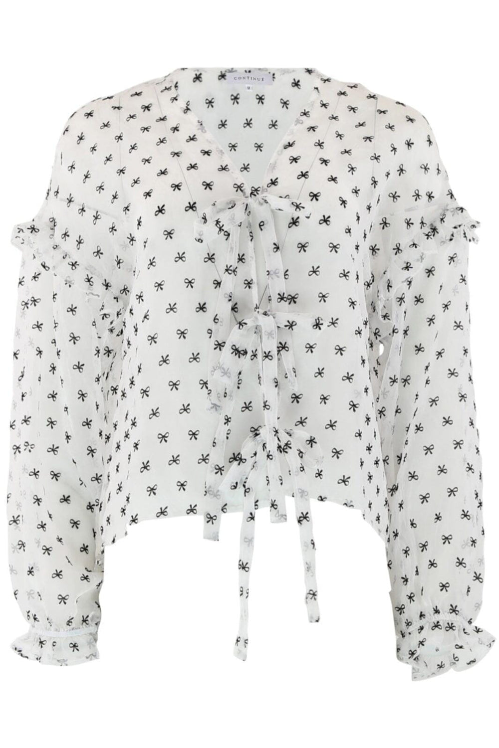 Continue - Jessy Bow - 021 021 White Ground W. Black Bluser